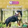 „Backbone! What Is a Vertebrate?“ Ein Hund steht in einem Wald, umgeben von Bäumen und Pflanzen. Science Concepts Logo oben.