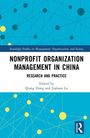 Titel: Nonprofit Organization Management in China. Herausgeber: Qiang Dong, Jiahua Lu. Hintergrund: Blau mit gelben Kreisen.