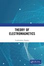 „THEORY OF ELECTROMAGNETICS“ steht groß in der Mitte, darunter „Yudhishthir Pandey“. Hintergrund: blau mit Linienmuster.