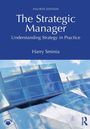 Oben: "FOURTH EDITION", "The Strategic Manager", "Understanding Strategy in Practice". Unten: "Harry Sminia". Im Hintergrund ein modernes Glasgebäude.