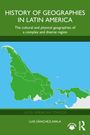 Text: HISTORY OF GEOGRAPHIES IN LATIN AMERICA. Eine grüne Karte Lateinamerikas auf blauem Hintergrund.