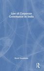 Titel: Law of Corporate Governance in India. Author: Shruti Nandwana. Blauer Hintergrund mit abstrakten Linien. Logo unten rechts.