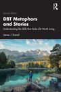 Zweiter Titel: DBT Metaphern und Geschichten. Person steht an See mit Bergen im Hintergrund.