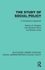 Oberer Text: "The Study of Social Policy". Darunter Autoren: Barbara N. Rodgers, Abraham Doron, Michael Jones. Blaugrüner Hintergrund.