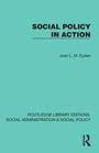 Text: "SOCIAL POLICY IN ACTION" von Joan L. M. Eyden. Verlag: ROUTLEDGE LIBRARY EDITIONS. Ein einfaches türkisfarbenes Cover.