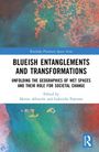 Text: "BLUEISH ENTANGLEMENTS AND TRANSFORMATIONS... Edited by Moritz Albrecht and Gabriella Palermo." Hintergrund: Buntes Muster.