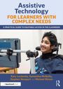 Titel: Assistive Technology for Learners with Complex Needs. Ein junger Mensch mit Hilfsmitteln und einem Bildschirm.