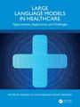 „Large Language Models in Healthcare: Opportunities, Applications, and Challenges“, blaues Kreuz auf digitalem Hintergrund.