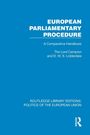EUROPEAN PARLIAMENTARY PROCEDURE. Blaues Buchcover mit Text in Weiß und ein weißes Logo rechts unten.