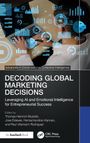 „Decoding Global Marketing Decisions“, Buchcover mit Händen auf Laptop, umgeben von Diagrammen.