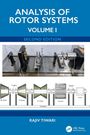 "Analysis of Rotor Systems Volume I Second Edition" oben, darunter Laboraufbau und technische Zeichnung eines Rotorsystems.