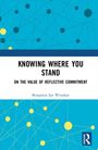 "KNOWING WHERE YOU STAND: ON THE VALUE OF REFLECTIVE COMMITMENT" von Benjamin Ian Winokur. Blau-weißes abstraktes Design.