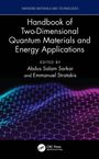 Text: "Handbook of Two-Dimensional Quantum Materials and Energy Applications." Bunte Netzstruktur vor schwarzem Hintergrund.