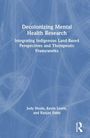 "Decolonizing Mental Health Research" und Autoren auf hellblauem Hintergrund mit abstrakten weißen Linien.
