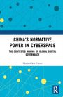 Buchcover: “China's Normative Power in Cyberspace” von Maria Adele Carrai. Hintergrund mit blauen und gelben Linien und Punkten.