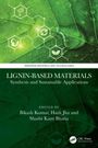 Text: Lignin-Based Materials: Synthesis and Sustainable Applications. Grüner Hintergrund mit hexagonalen Mustern und Pflanzen.