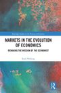 „Markets in the Evolution of Economics“ von Rudi Verburg. Bunte abstrakte Illustration in Blau und Rot.