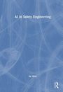 "AI in Safety Engineering" und "He Wen" auf blauem Hintergrund mit abstrakten weißen Linien, ein Logo unten.