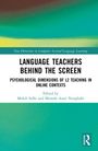 Titel: "LANGUAGE TEACHERS BEHIND THE SCREEN". Herausgeber: Mehdi Solhi und Mostafa Azari Noughabi. Grüne und gelbe Farbverläufe.