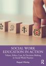 "Social Work Education in Action" zeigt Würfel mit Symbolen für Gleichgewicht, Wissen und Herz, gehalten von einer Hand.