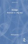 Text: "Design: Shortcuts to a Big Idea" von Ole B Jensen. Blauer Hintergrund mit abstrakten, weißen Linien.