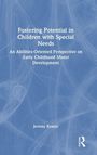 Text: "Fostering Potential in Children with Special Needs..." Autor: Jeremy Krauss. Hintergrund: Blaue Struktur, Routledge-Logo.