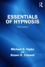 "ESSENTIALS OF HYPNOSIS, Third Edition, Michael D. Yapko and Shawn R. Criswell." Blauer Hintergrund mit abstraktem Muster.