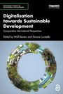 "Digitalisation towards Sustainable Development" oben, runder grüner und grauer Kranz unten, modern und dynamisch.