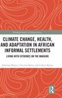 Titel: Climate Change, Health, and Adaptation in African Informal Settlements. Orange Muster mit Linien im Hintergrund.