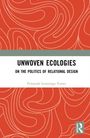 "UNWOVEN ECOLOGIES: ON THE POLITICS OF RELATIONAL DESIGN" von Fernanda Luzuriaga Torres, weißer Streifen, rotes Muster.