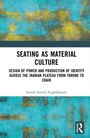 "SEATING AS MATERIAL CULTURE" in Großbuchstaben. Darunter ein blauer und gelber abstrakter Hintergrund.