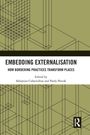 „Embedding Externalisation: How Bordering Practices Transform Places“, gestaltet mit Linien auf olivgrünem Hintergrund.