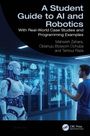 "A Student Guide to AI and Robotics" ist der Titel. Ein Mensch und ein Roboter interagieren mit virtuellen Bildschirmen.