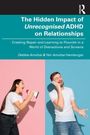 "The Hidden Impact of Unrecognised ADHD on Relationships." Eine Frau mit Megafon, ein Mann mit Handy, beide lächelnd.