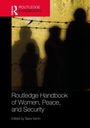 Text: "Routledge Handbook of Women, Peace, and Security. Edited by Saira Yamin." Silhouetten von Menschen im Schatten.