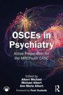 "OSCEs in Psychiatry" und "Active Preparation for the MRCPsych CASC" erscheinen über buntem neuronalen Netzwerk-Muster.