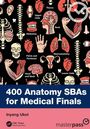 Titel: "400 Anatomy SBAs for Medical Finals". Name: Inyang Ukot. Illustrationen von Körperteilen.