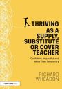 „Thriving as a Supply, Substitute or Cover Teacher“ in großen Buchstaben. Gelber Hintergrund, links Linienzeichnung.