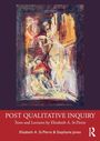 Oben: "POST QUALITATIVE INQUIRY". Unten: "Elizabeth A. St.Pierre & Stephanie Jones". Abstraktes Gemälde in der Mitte.