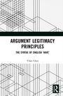 Titel: "ARGUMENT LEGITIMACY PRINCIPLES" von Yifan Chen. Schwarz-weiße geometrische Linienmuster oben und unten.