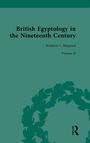 Text: "British Egyptology in the Nineteenth Century, Kathleen L. Sheppard, Volume II." Grüner Hintergrund, Wappenmuster, Logo.