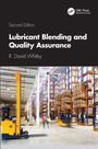"Second Edition. Lubricant Blending and Quality Assurance. R. David Whitby." Modernes Lager mit Regalen und Gabelstapler.