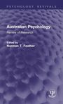 „Australian Psychology: Review of Research, Edited by Norman T. Feather“. Lila Hintergrund mit abstrakter Textur.