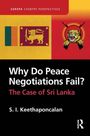 „Why Do Peace Negotiations Fail? The Case of Sri Lanka“ von S. I. Keethaponcalan; links Flaggen, rechts Tigerzeichen.