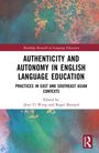 "Authenticity and Autonomy in English Language Education" vor abstraktem, buntem Hintergrund.