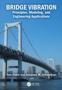"BRIDGE VIBRATION" zeigt eine große weiße Hängebrücke vor einem blauen Himmel und Stadtgebäuden im Hintergrund.