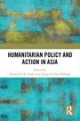 Text: "Humanitarian Policy and Action in Asia. Edited by Alistair D. B. Cook, Lina Gong and Ian Holliday."  
Künstlerische Muster in Blau und Gelb.