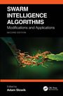 Text: "SWARM INTELLIGENCE ALGORITHMS Modifications and Applications SECOND EDITION Edited by Adam Slowik." Ameisen in Nahaufnahme.