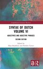 "Syntax of Dutch Volume VI," Adjektive. Herausgeber: Hans Broekhuis, Norbert Corver. Abstrakte Farbstruktur, Logo rechts unten.