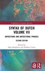 "Syntax of Dutch Volume VII" mit maritimer Hintergrundillustration in Blau- und Orangetönen, Routledge-Logo unten.